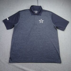 Dallas Cowboys Polo Shirt Mens XL Navy Blue Polyester Short Sleeve‎ NFL